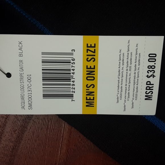 Spyder Ski Gator Neck Tube, Black Blue, New. - Picture 4 of 8